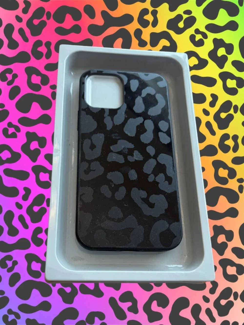 🐆 Heyday iPhone 13 Case – Black Leopard Print | Chic + Protective